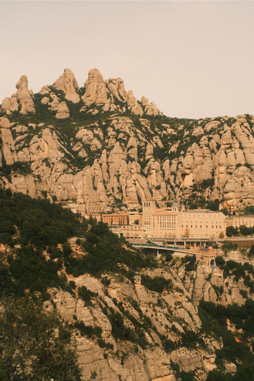 Montserrat monastery perched high in the mountains